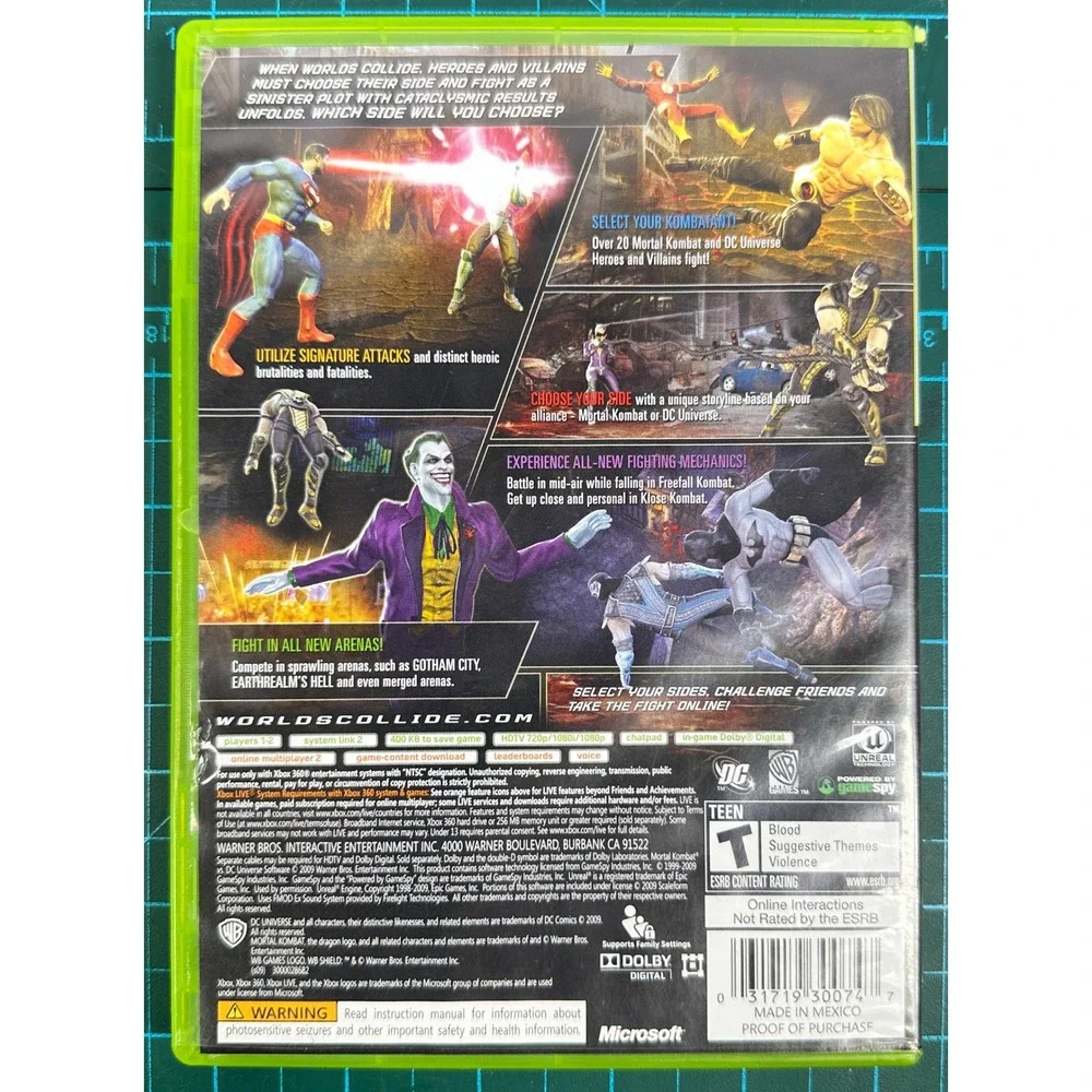 Mortal Kombat vs DC Universe Xbox 360 Platinum Hits CIB Fighting Game 2008